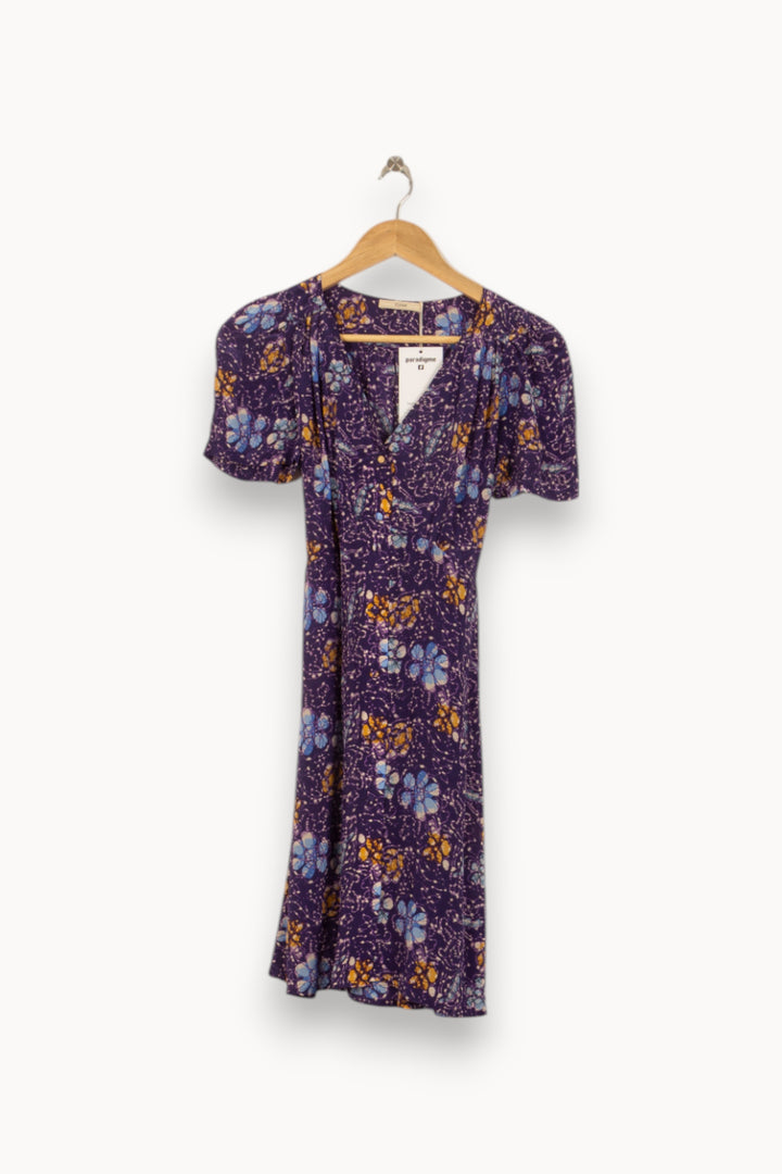 Robe Fleurie Violette et Bleue - Taille S/36 de la marque Sessùn | PARAD50756 - Vendu par Paradigme - Image 2