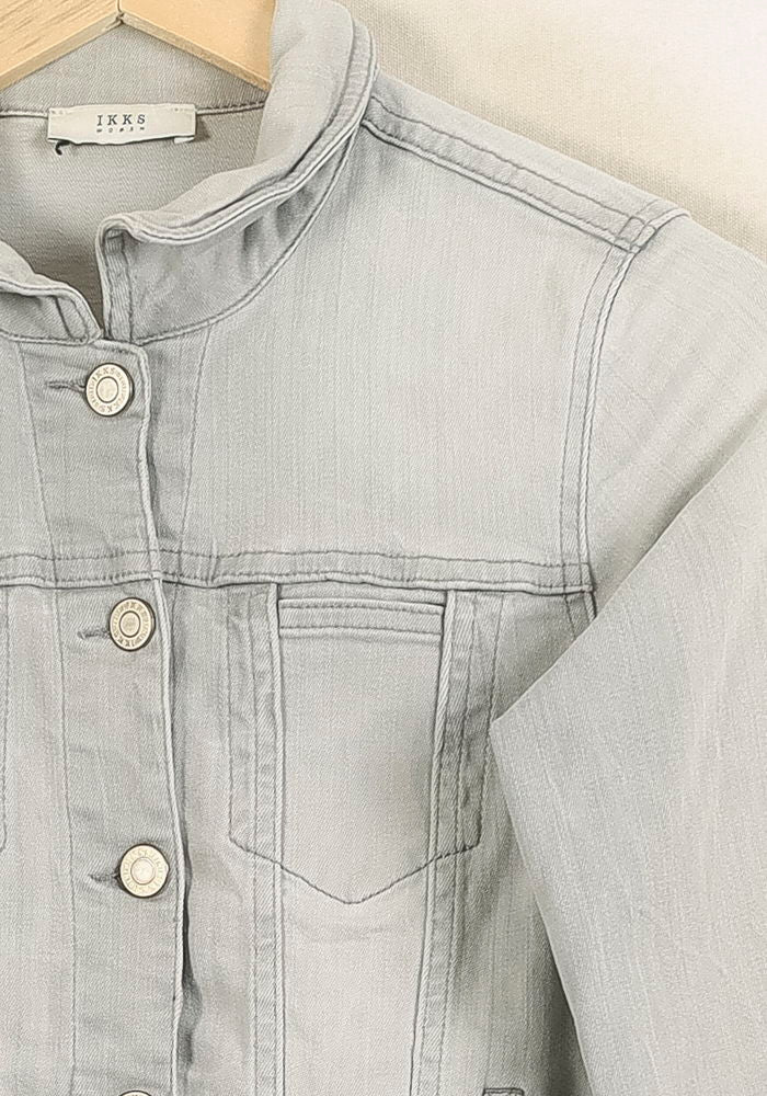 Veste En Jean Grise - Taille S/36 de la marque IKKS | PARAD50814 - Vendu par Paradigme - Image 3