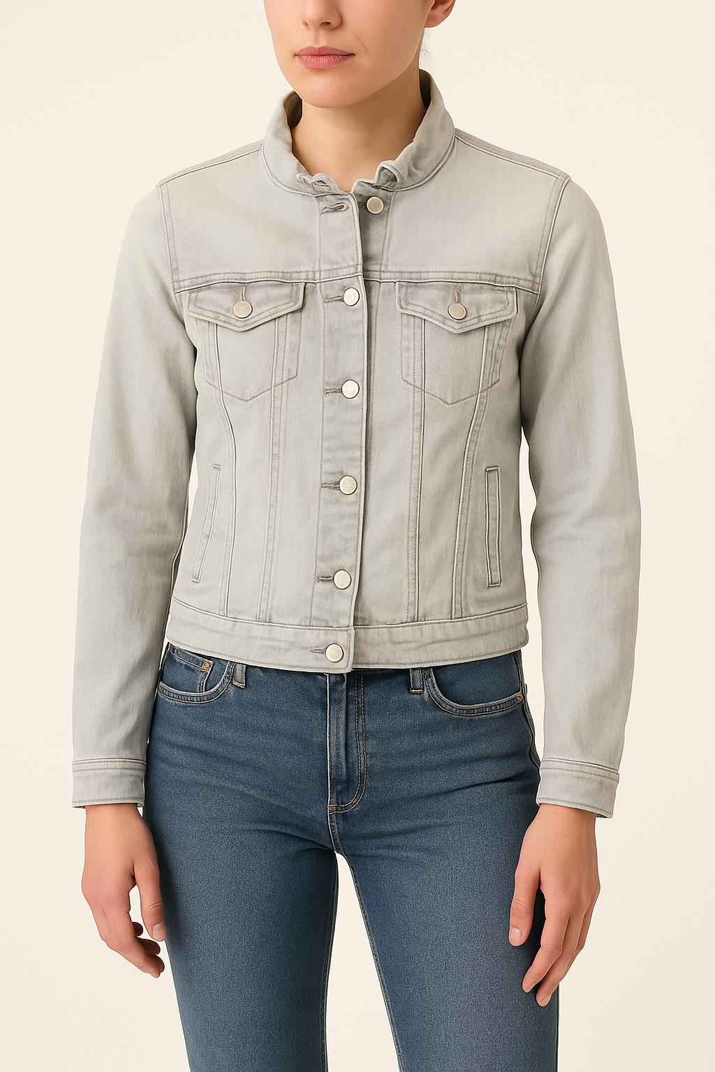 Veste En Jean Grise - Taille S/36 de la marque IKKS | PARAD50814 - Vendu par Paradigme - Image 1