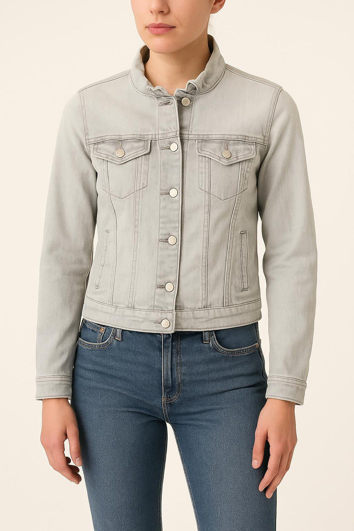 Veste En Jean Grise - Taille S/36 de la marque IKKS | PARAD50814 - Vendu par Paradigme - Image 1