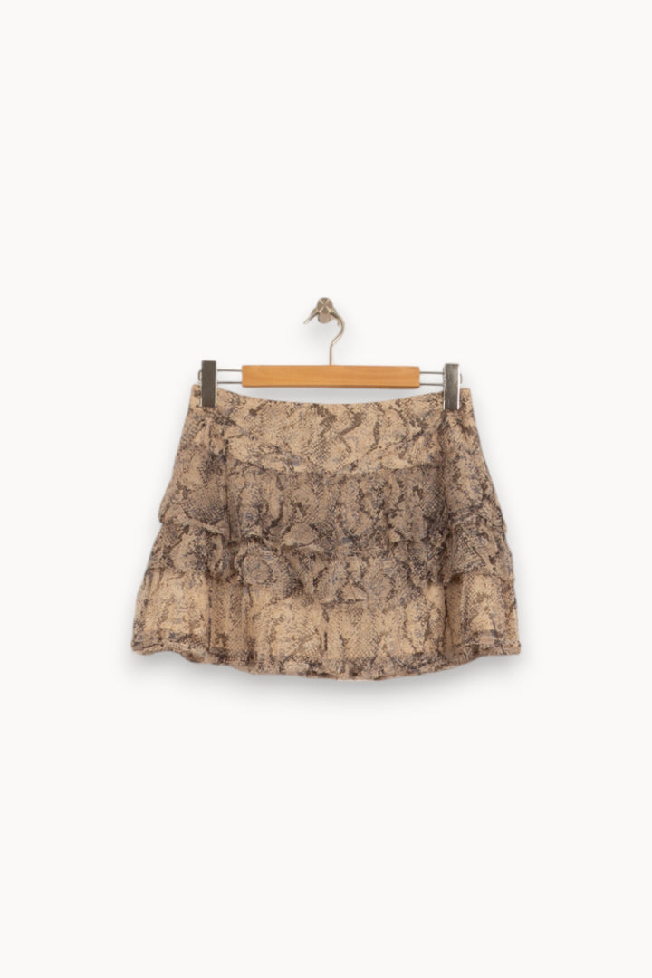 Jupe Courte Beige et Marron - Taille L/40 de la marque Zadig&Voltaire | PARAD50822 - Vendu par Paradigme - Image 2