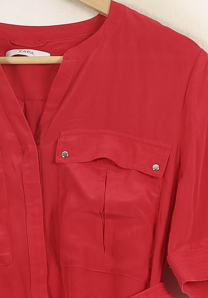 Robe Chemise Rouge - Taille M/38 de la marque ZAPA | PARAD50848 - Vendu par Paradigme - Image 3