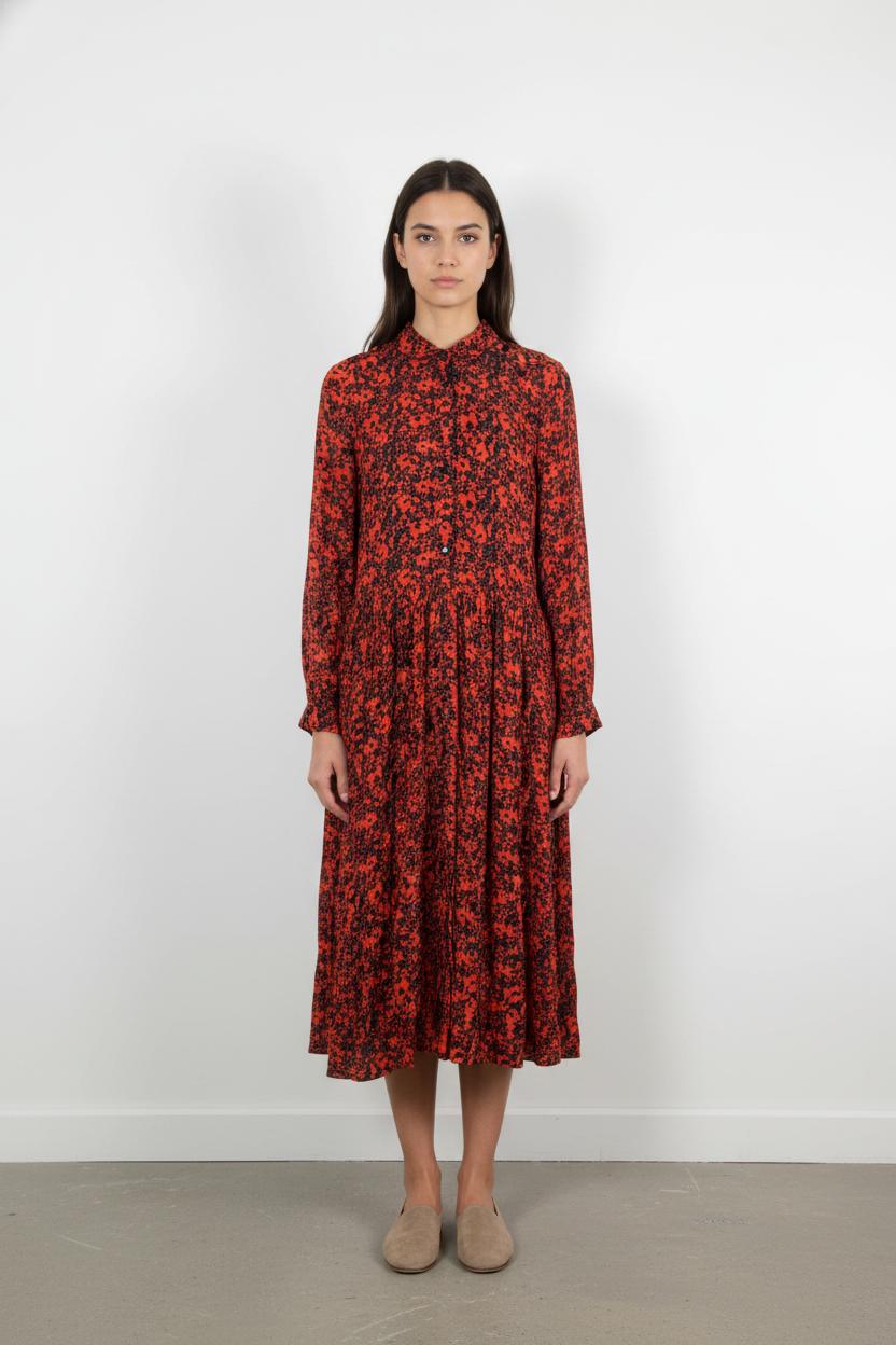 Robe Longue Orange et Noire - Taille M/38