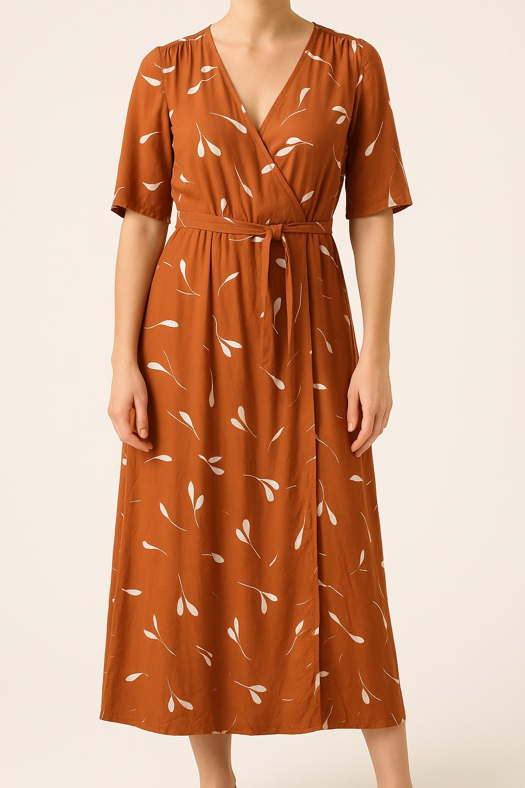 Robe Longue Marron et Blanche - Taille S/36 de la marque Petite Mendigote | PARAD50886 - Vendu par Paradigme - Image 1