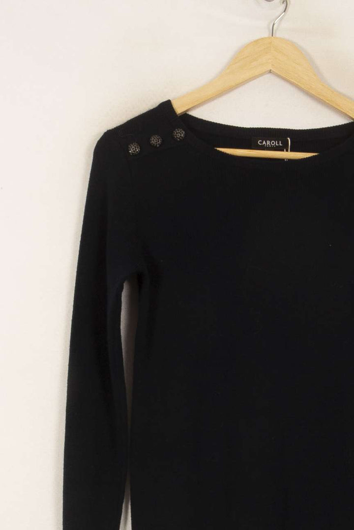 Pull Noir - Taille S/36 de la marque Caroll | PARAD50899 - Vendu par Paradigme - Image 3