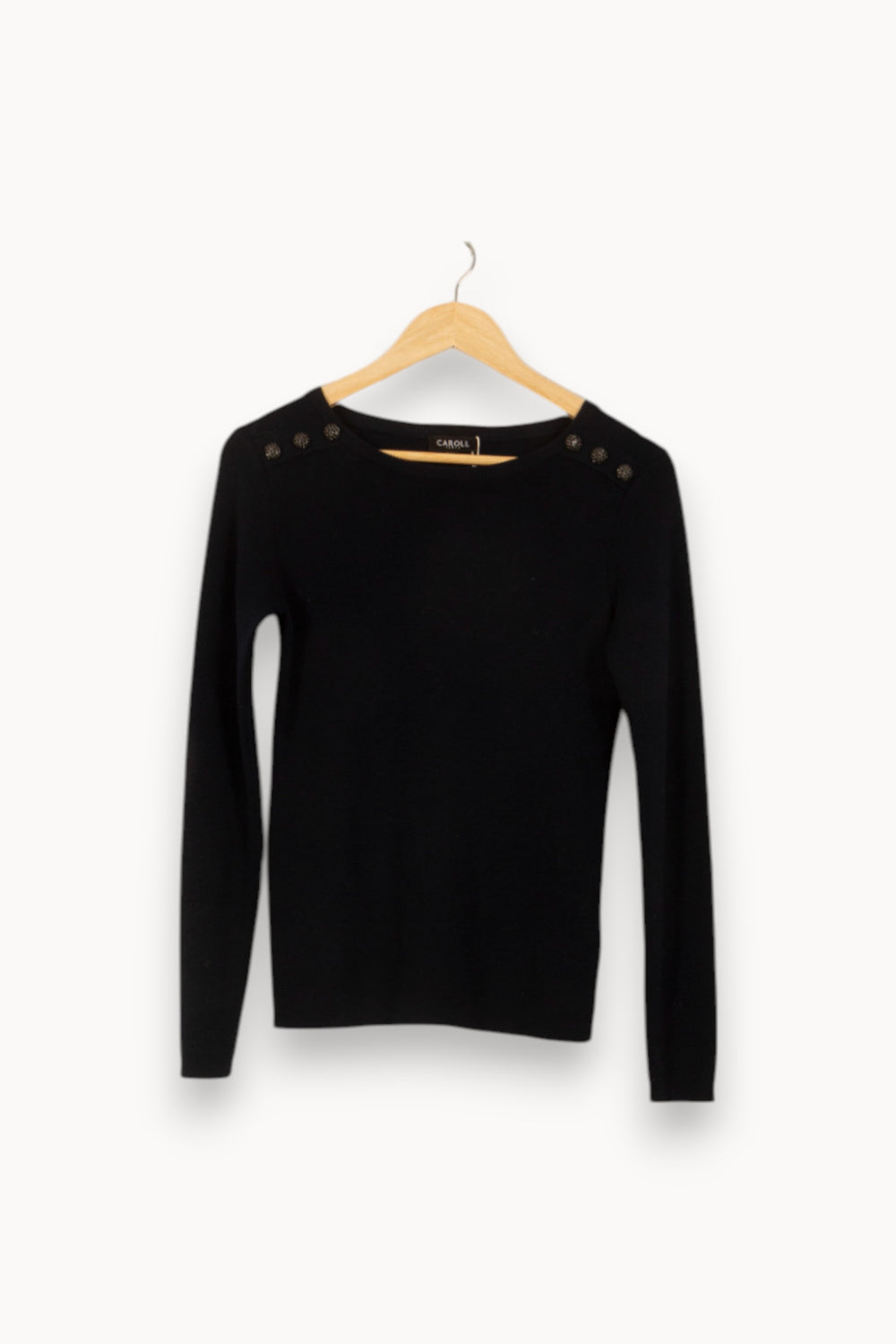 Pull Noir - Taille S/36 de la marque Caroll | PARAD50899 - Vendu par Paradigme - Image 2