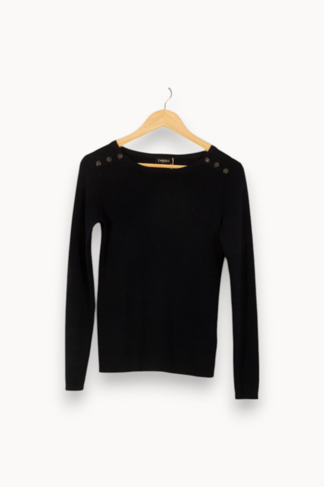 Pull Noir - Taille S/36 de la marque Caroll | PARAD50899 - Vendu par Paradigme - Image 2