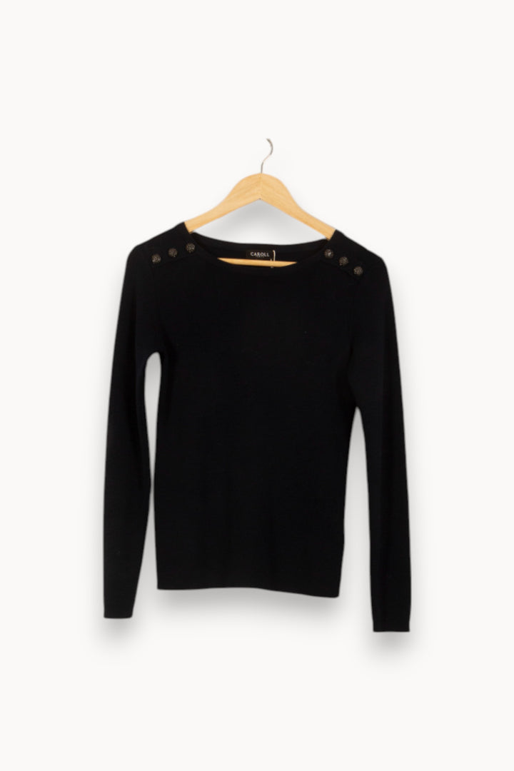 Pull Noir - Taille S/36 de la marque Caroll | PARAD50899 - Vendu par Paradigme - Image 2