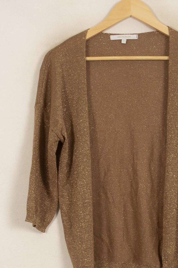 Cardigan Doré - Taille XS/34 de la marque La Fée Maraboutée | PARAD50906 - Vendu par Paradigme - Image 3