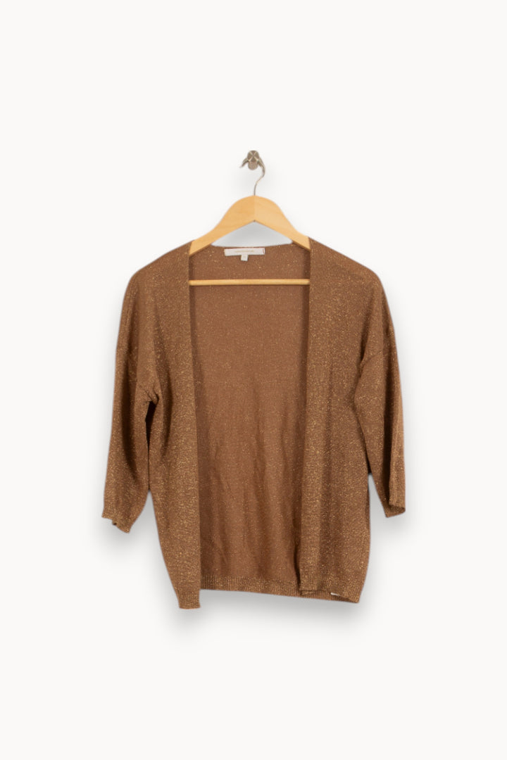 Cardigan Doré - Taille XS/34 de la marque La Fée Maraboutée | PARAD50906 - Vendu par Paradigme - Image 2