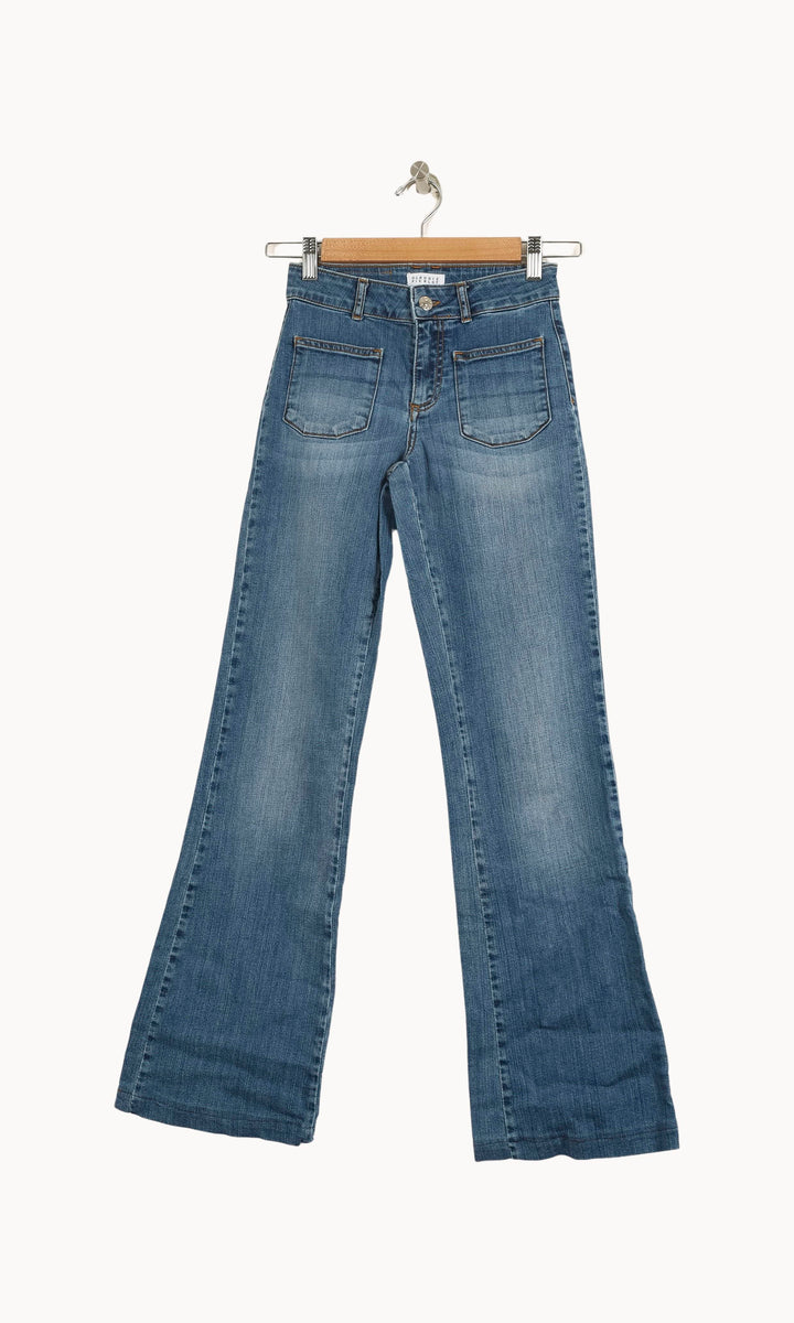 Jean Évasé Bleu - Taille XS/34 de la marque Claudie Pierlot | PARAD50928 - Vendu par Paradigme - Image 2