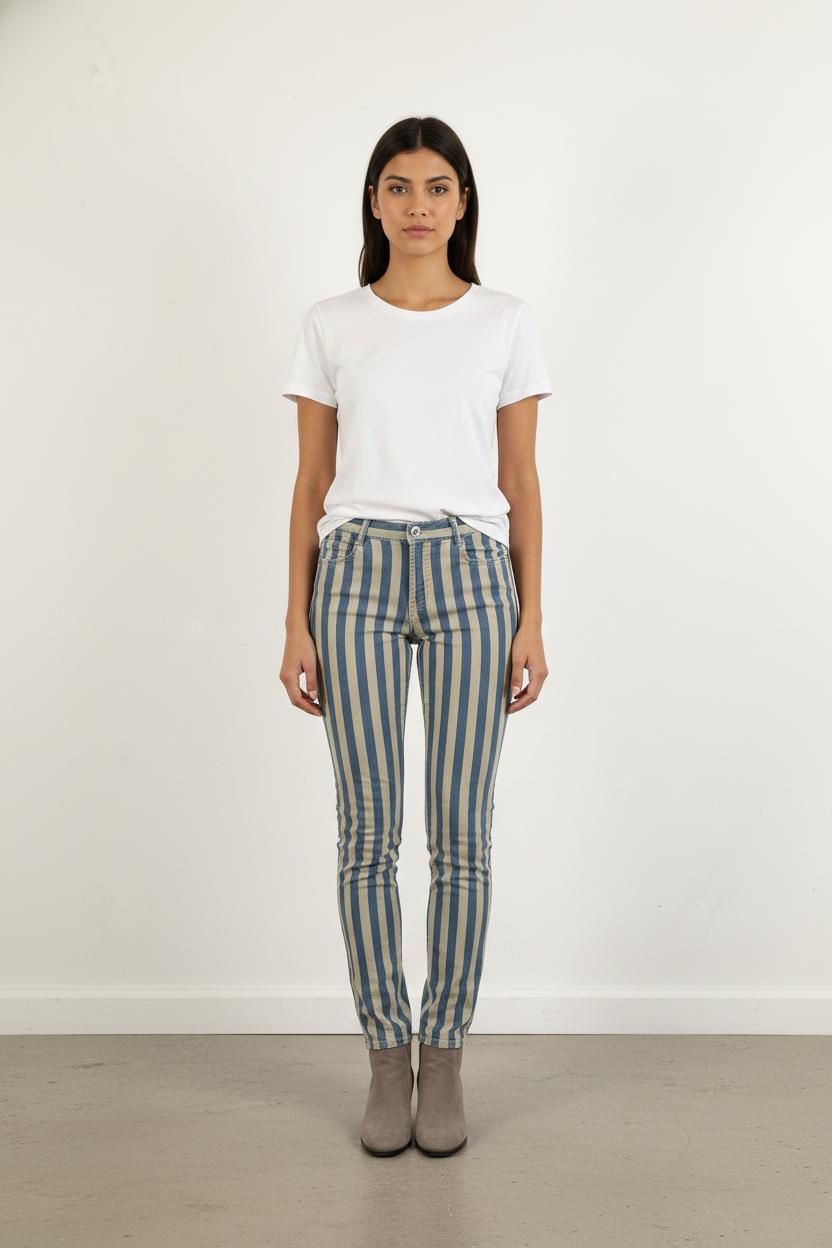 Jean Beige et Bleu - Taille XS/34
