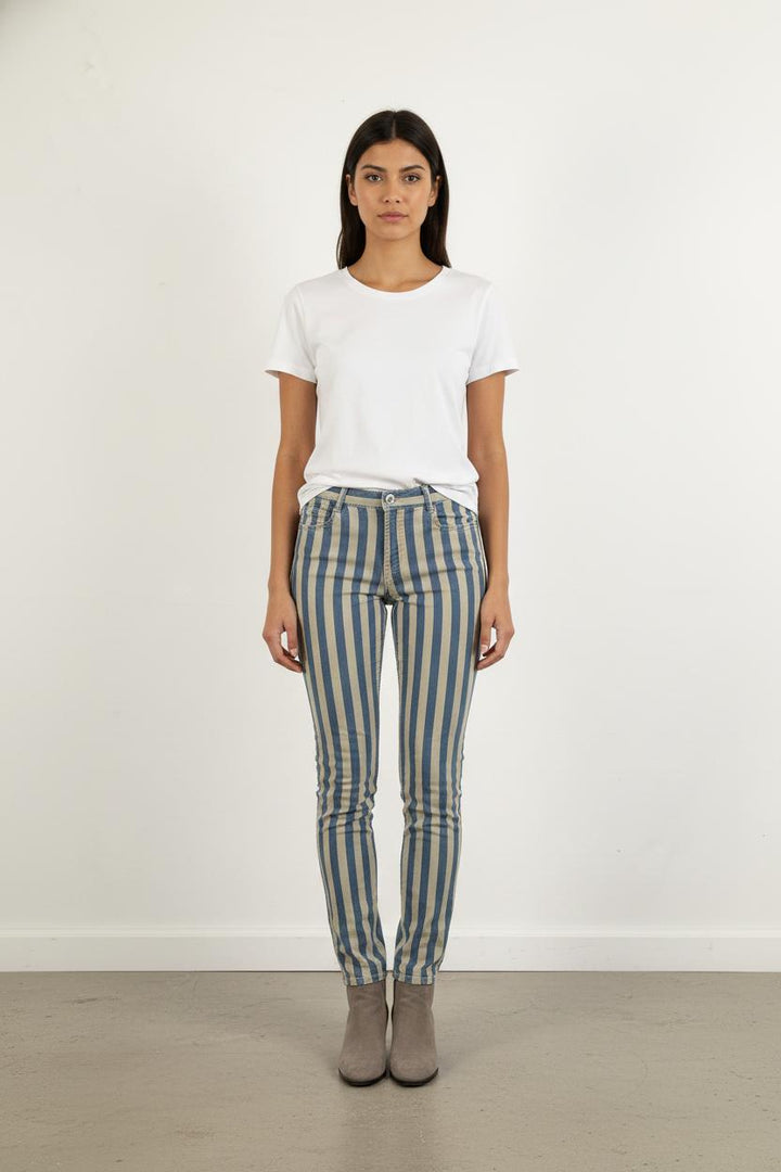 Jean Beige et Bleu - Taille XS/34