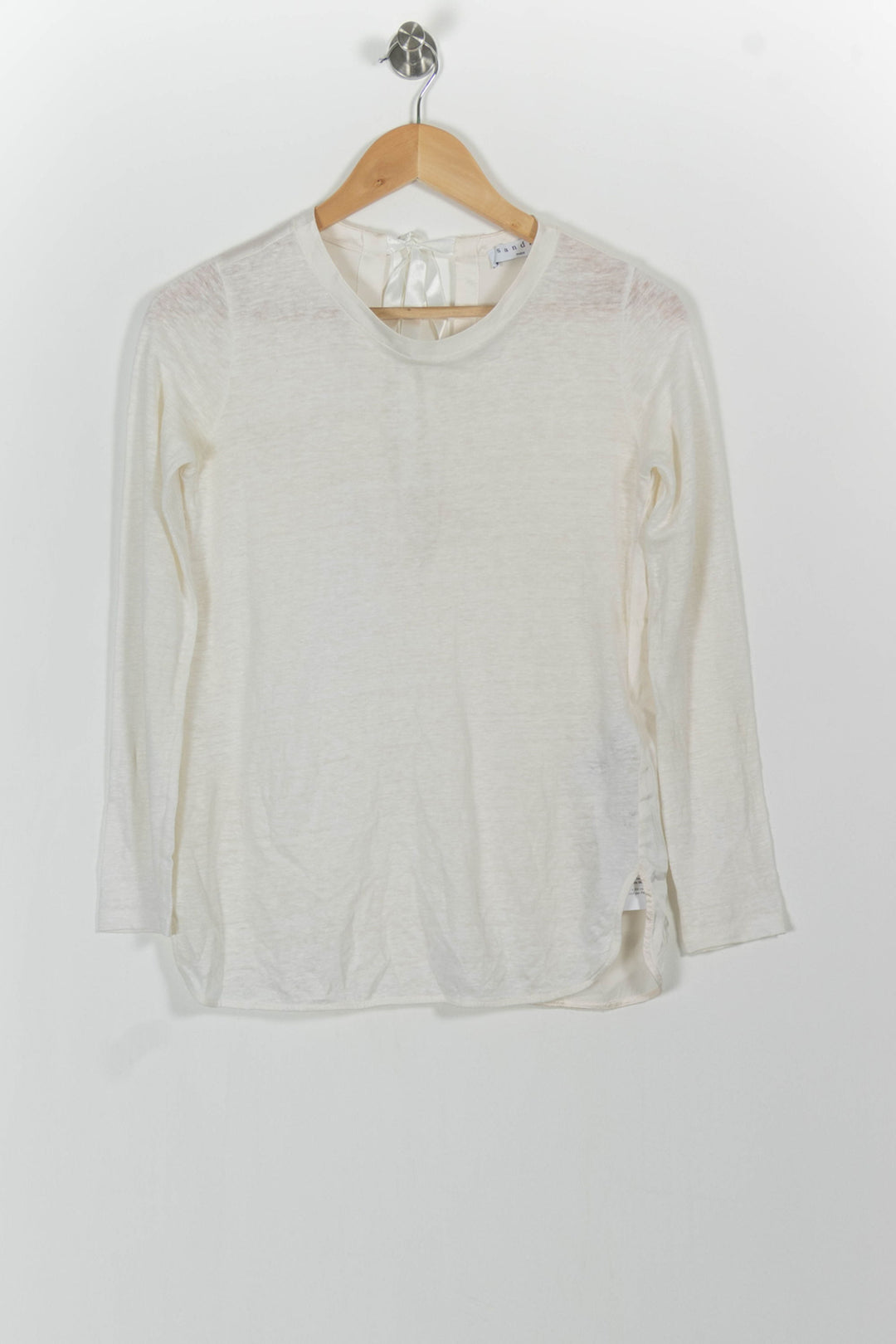 T-shirt Manches Longues Blanc - Taille S/36 de la marque Sandro | PARAD50959 - Vendu par Paradigme - Image 2