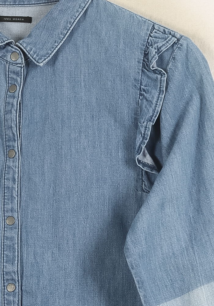 Chemise en Jean Bleue - Taille L/40 de la marque IKKS | PARAD50964 - Vendu par Paradigme - Image 3