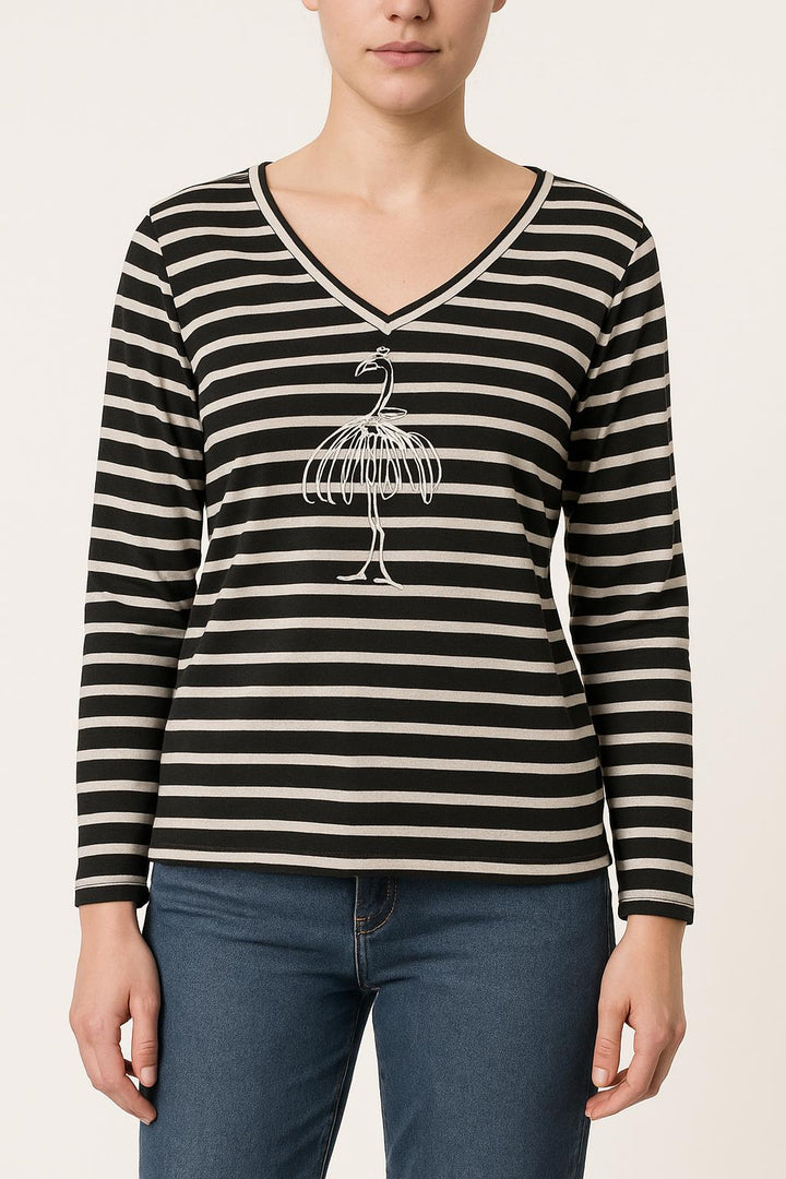 T-shirt Noir et Blanc - Taille S/36 de la marque One Step | PARAD50970 - Vendu par Paradigme - Image 1