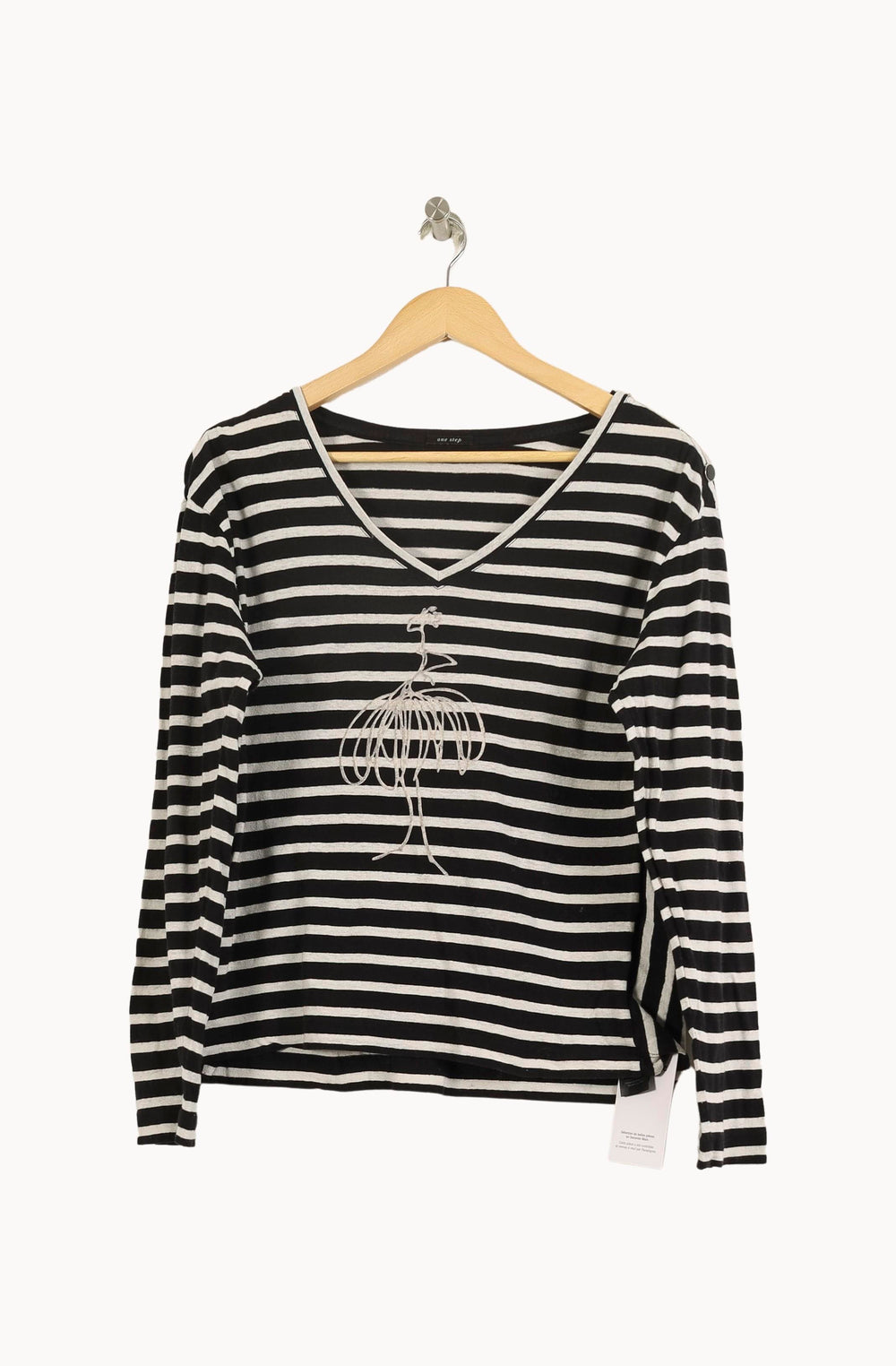 T-shirt Noir et Blanc - Taille S/36 de la marque One Step | PARAD50970 - Vendu par Paradigme - Image 2