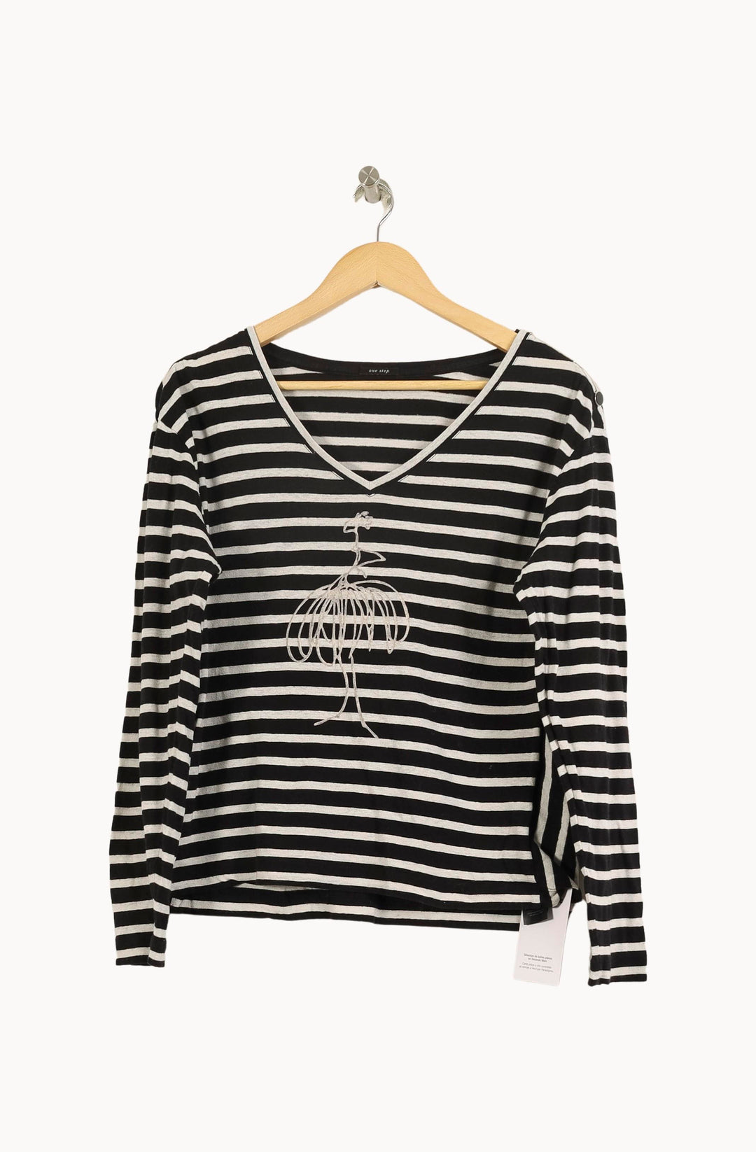 T-shirt Noir et Blanc - Taille S/36 de la marque One Step | PARAD50970 - Vendu par Paradigme - Image 2
