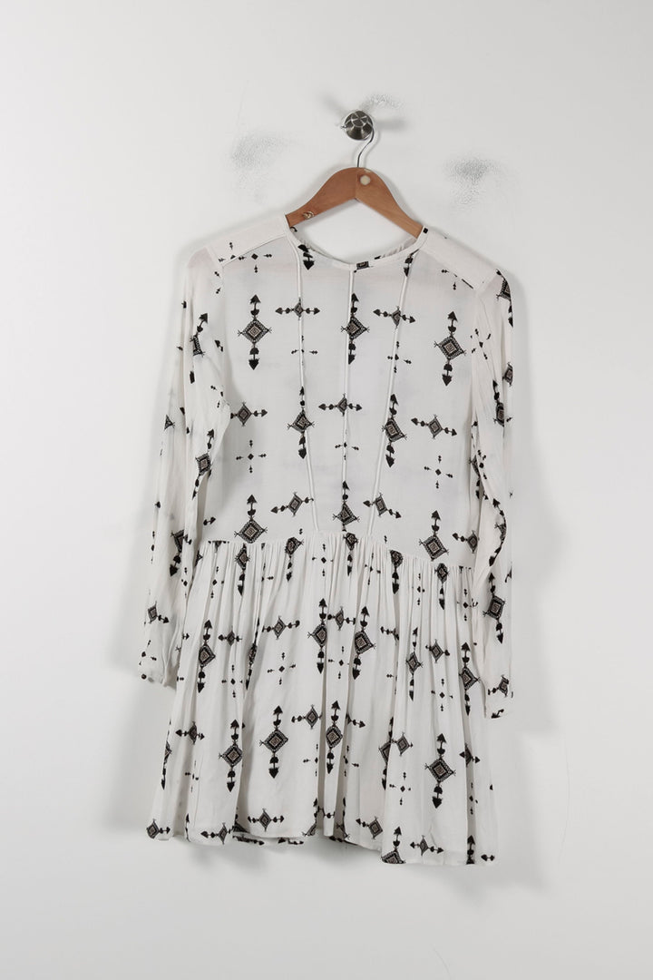 Robe Courte Blanche et Noire - Taille S/36 de la marque IKKS | PARAD51213 - Vendu par Paradigme - Image 2