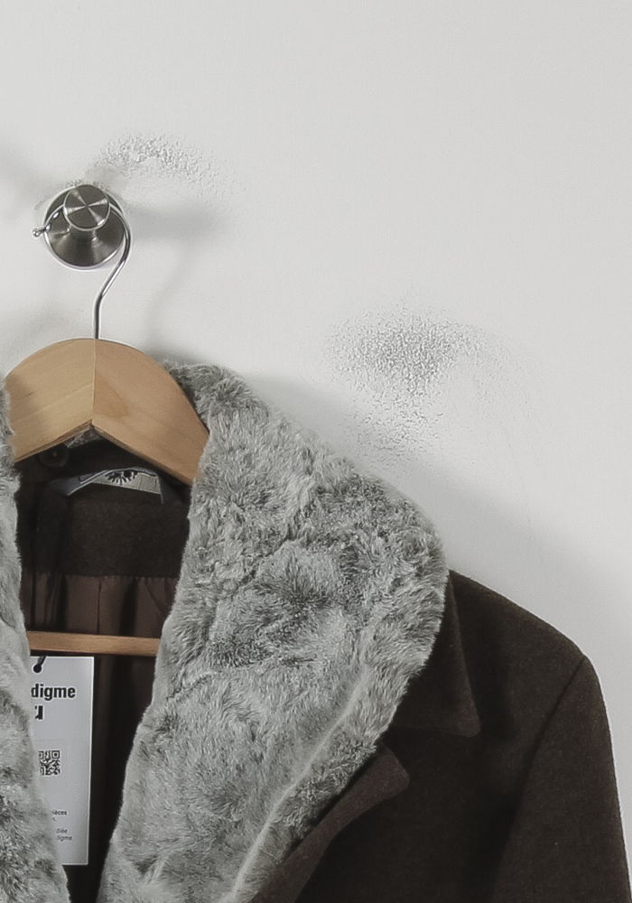 Manteau Marron et Gris - Taille XL/42 de la marque Caroll | PARAD51230 - Vendu par Paradigme - Image 3