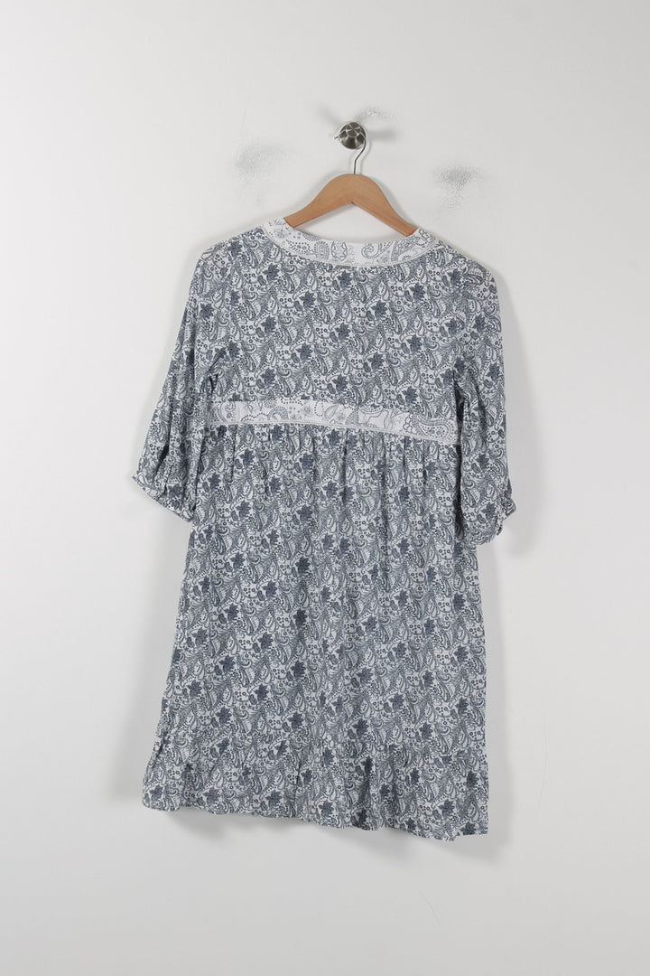 Robe Courte Blanche et Bleue - Taille S/36 de la marque IKKS | PARAD51235 - Vendu par Paradigme - Image 4