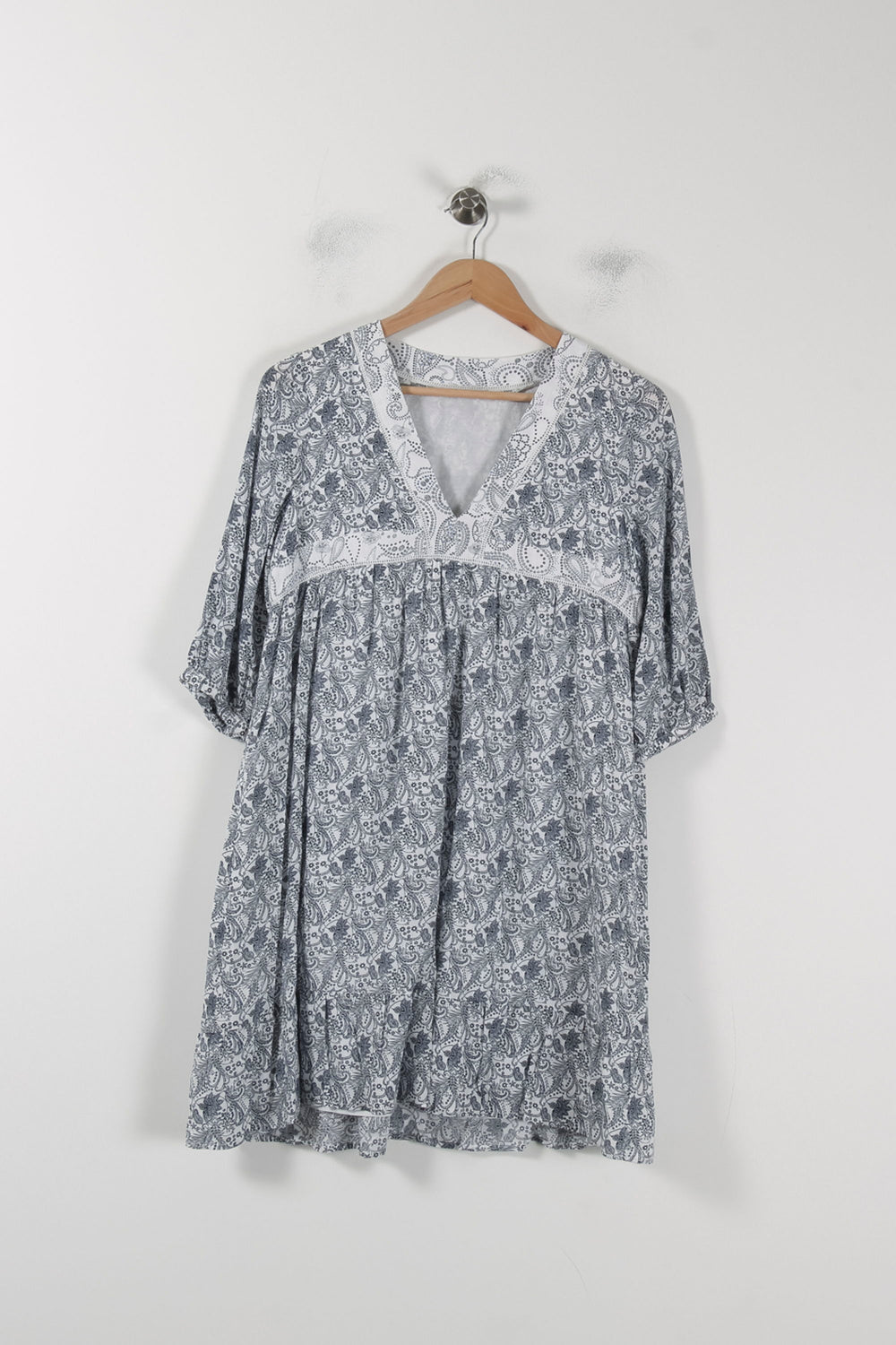 Robe Courte Blanche et Bleue - Taille S/36 de la marque IKKS | PARAD51235 - Vendu par Paradigme - Image 2
