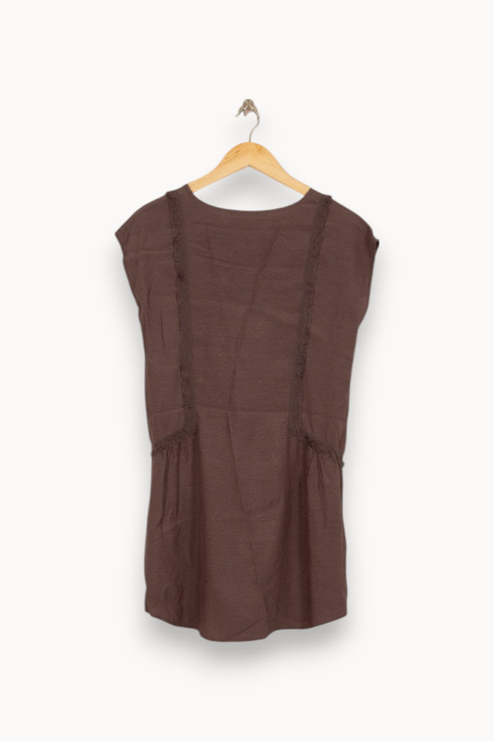Robe Courte Marron - Taille XS/34 de la marque Comptoir des Cotonniers | PARAD51265 - Vendu par Paradigme - Image 4
