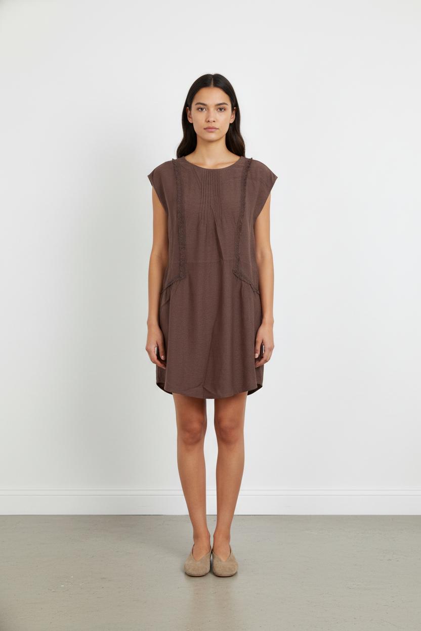 Robe Courte Marron - Taille XS/34