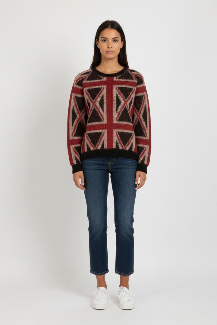 Pull Bordeaux et Noir - Taille M/38