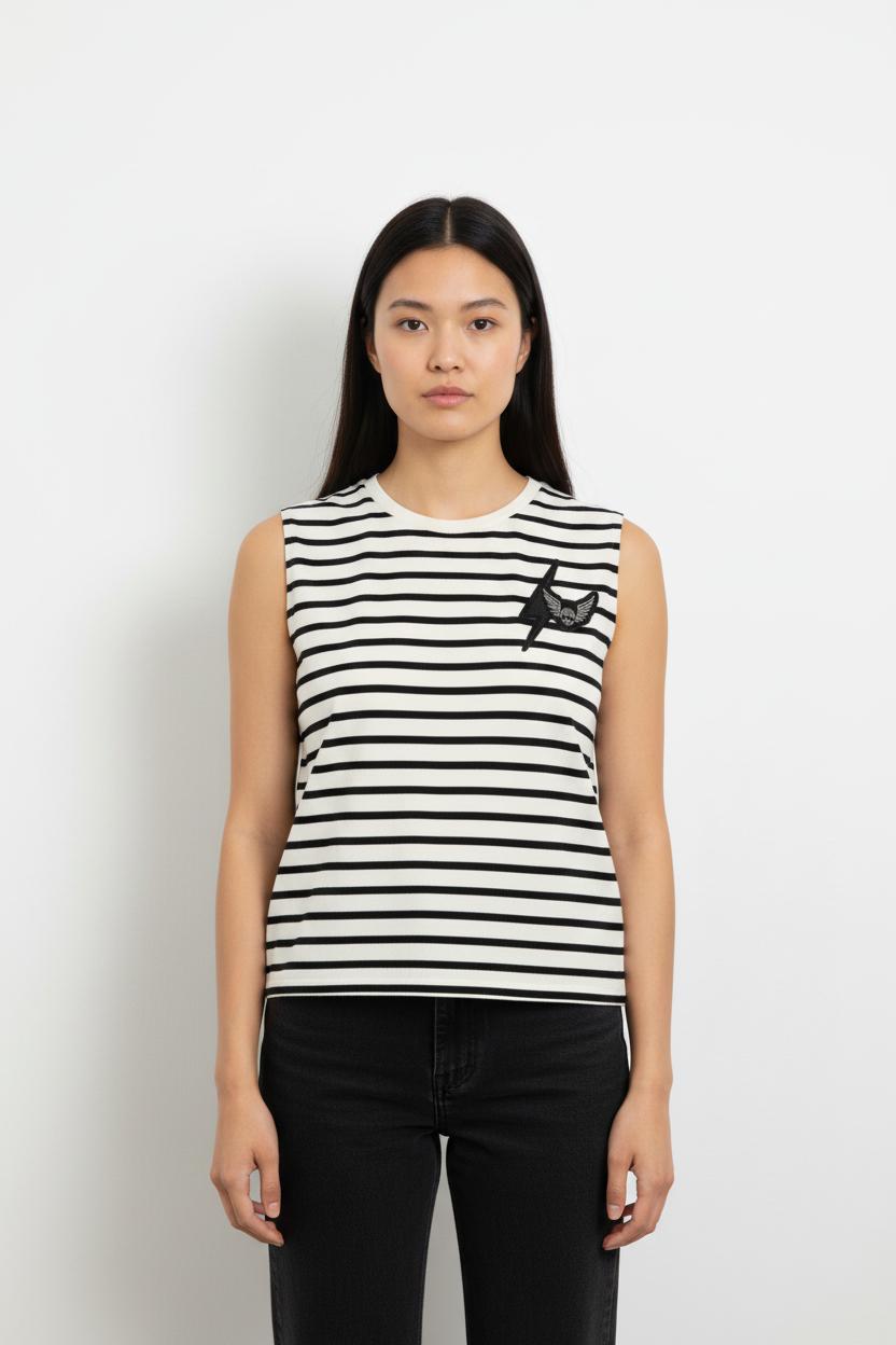 Débardeur Blanc et Noir - Taille S/36