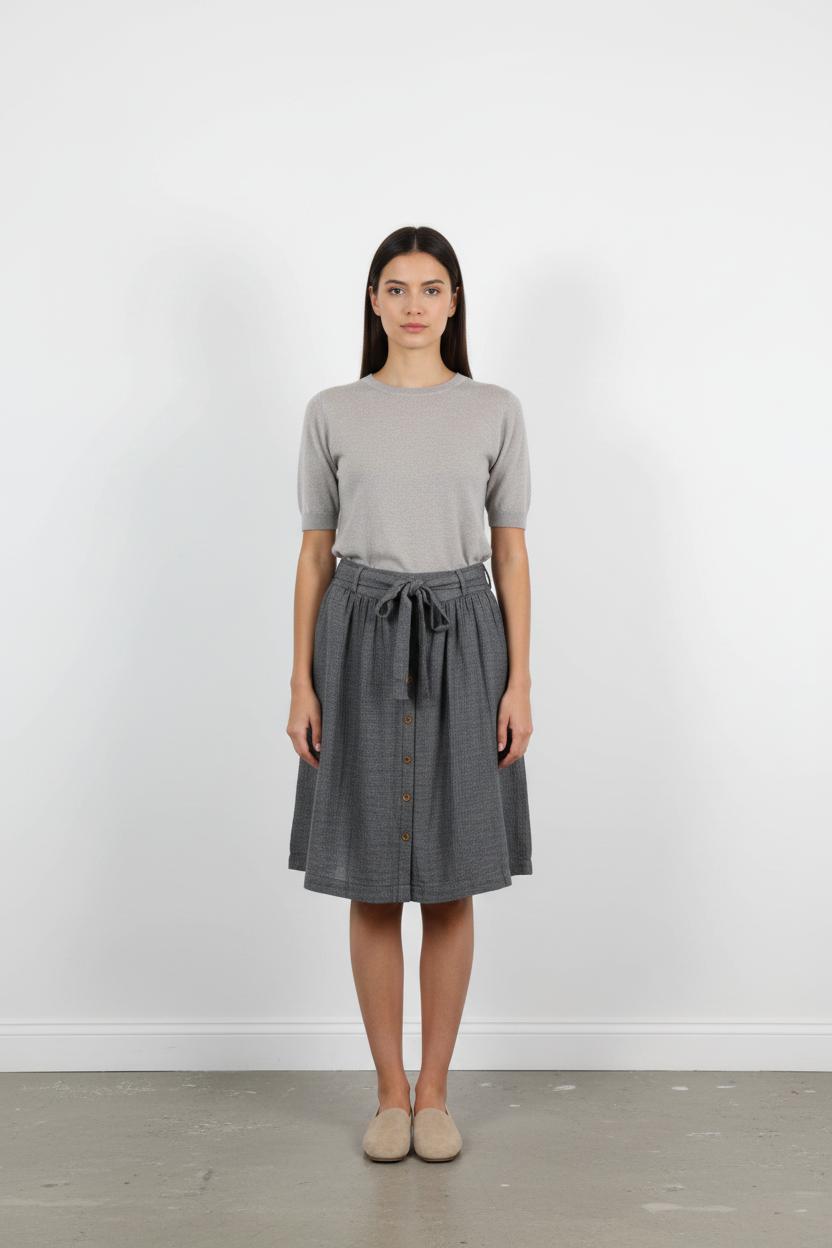 Jupe Boutonnée Grise - Taille L/40