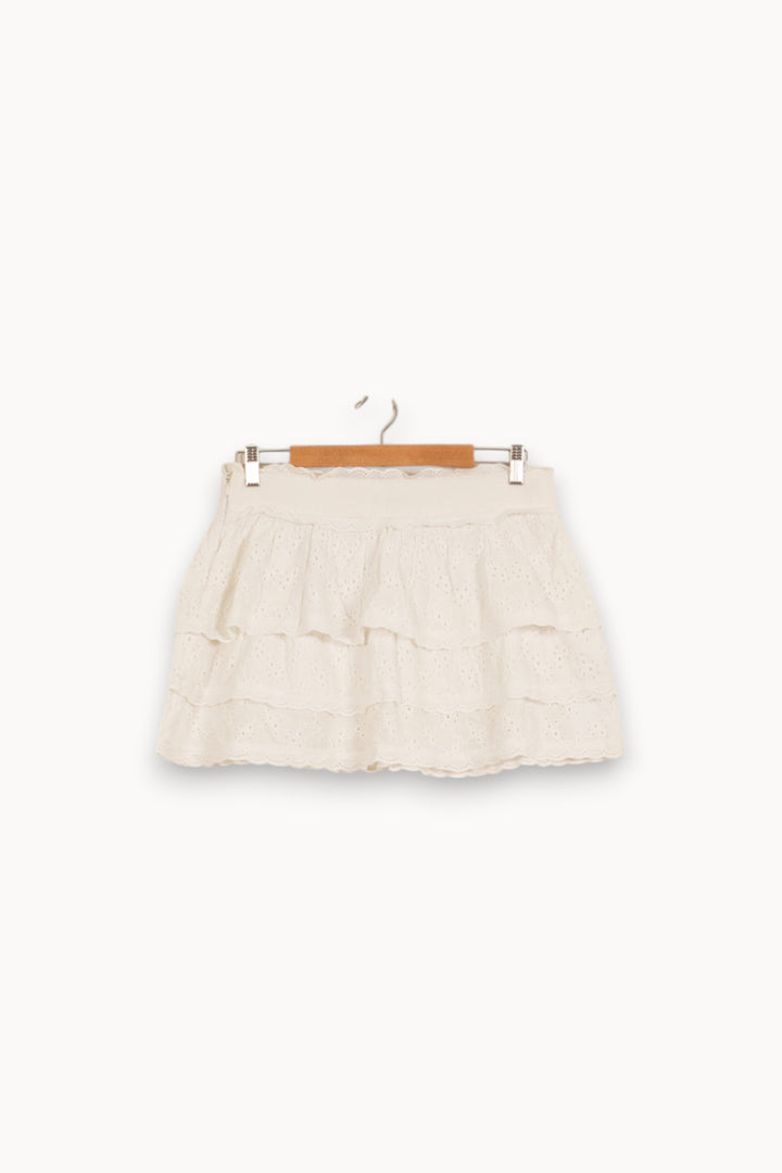 Jupe Volantée Blanche - Taille L/40 de la marque Tara Jarmon | PARAD51331 - Vendu par Paradigme - Image 4