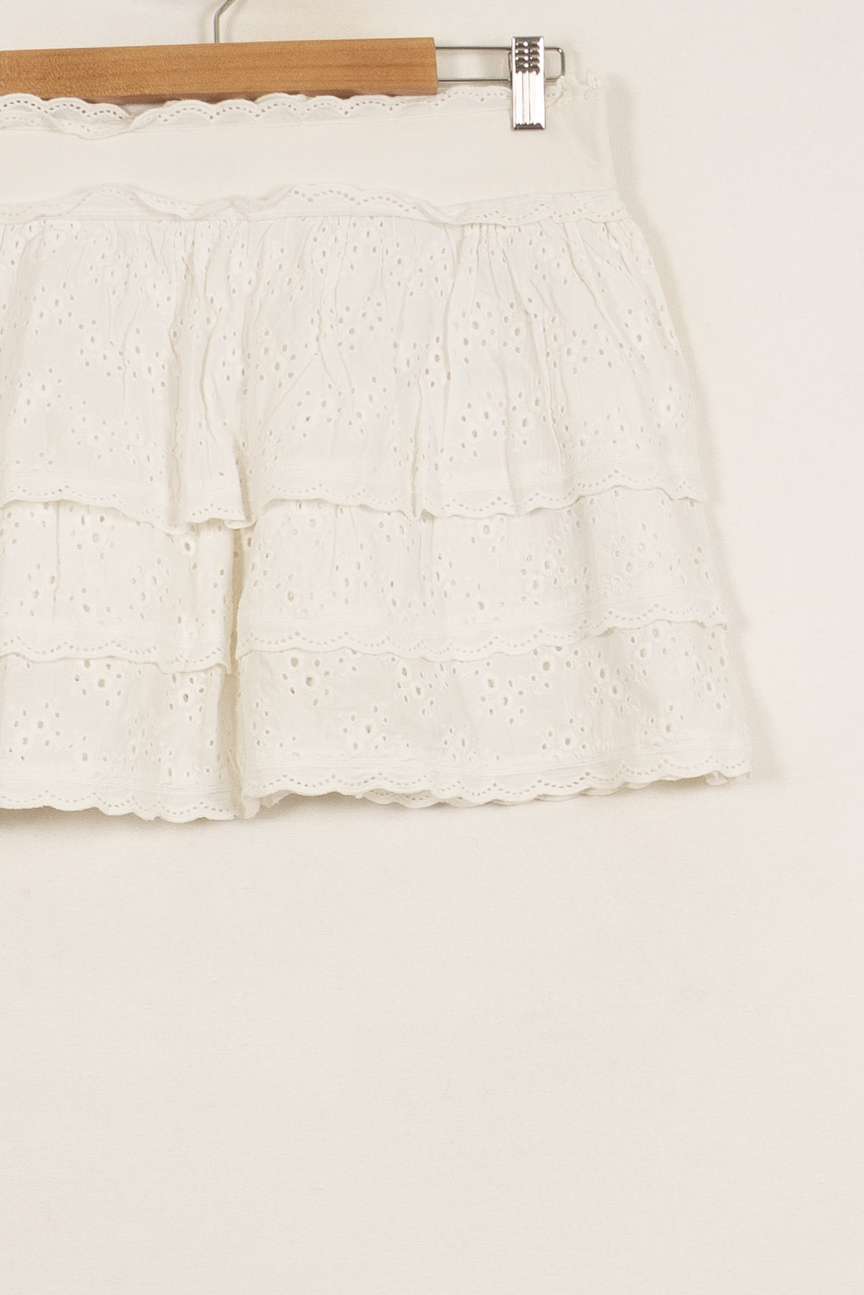 Jupe Volantée Blanche - Taille L/40 de la marque Tara Jarmon | PARAD51331 - Vendu par Paradigme - Image 3