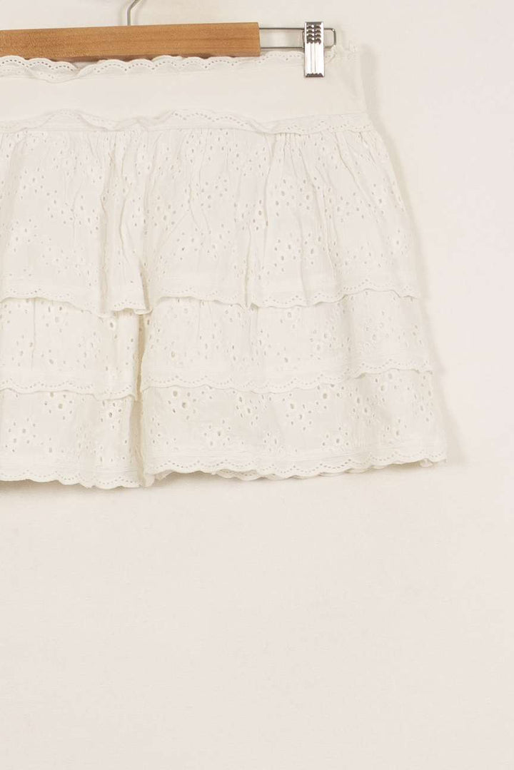 Jupe Volantée Blanche - Taille L/40 de la marque Tara Jarmon | PARAD51331 - Vendu par Paradigme - Image 3