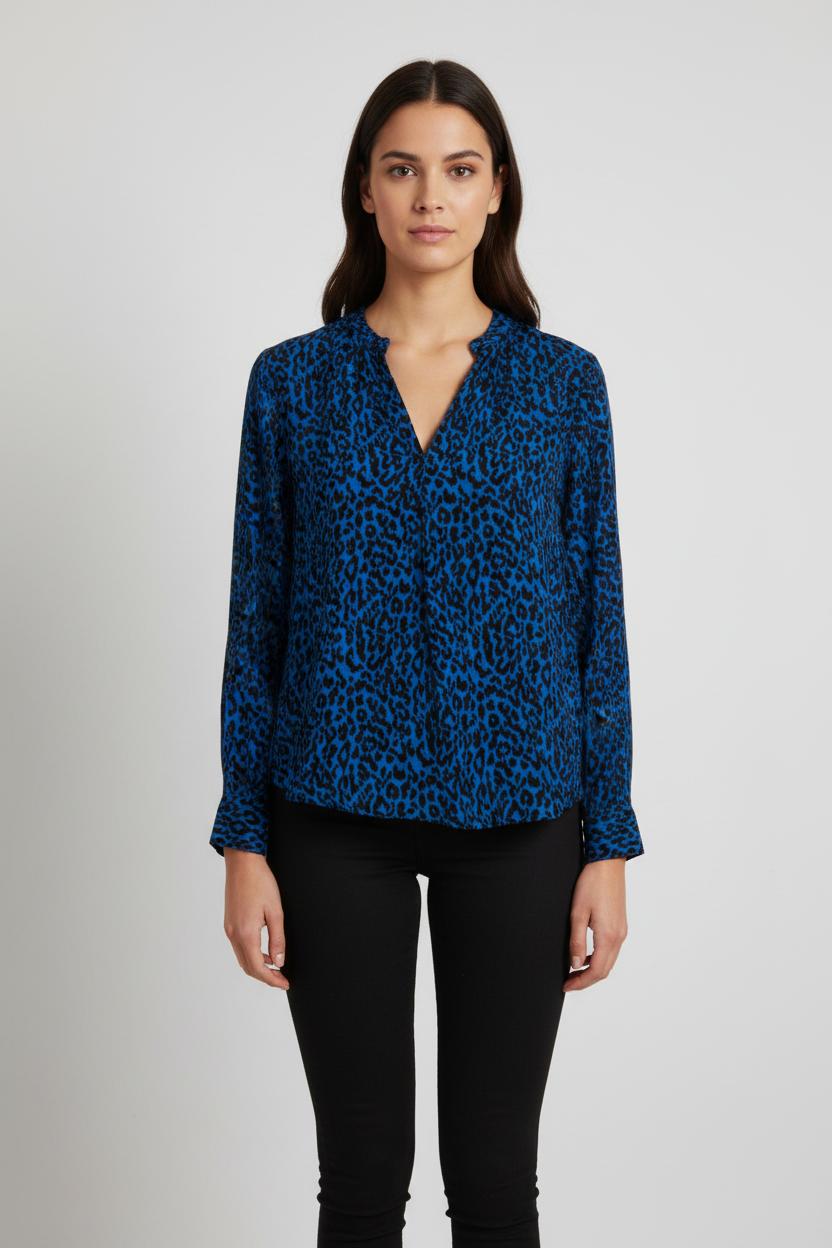 Blouse Bleue et Noire - Taille L/40
