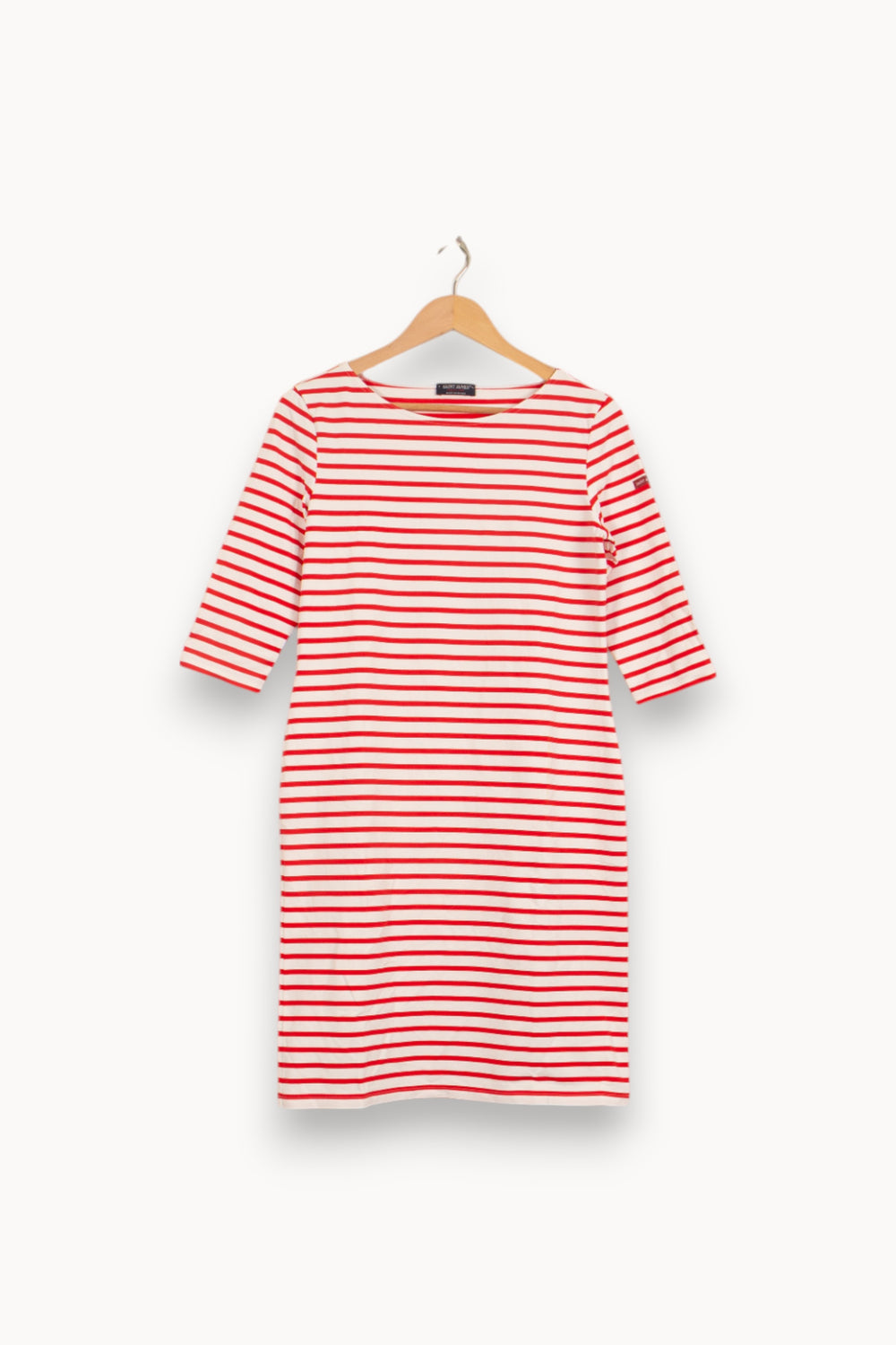 Robe Midi Rayée Blanche et Rouge - Taille L/40 de la marque Saint James | PARAD51339 - Vendu par Paradigme - Image 2