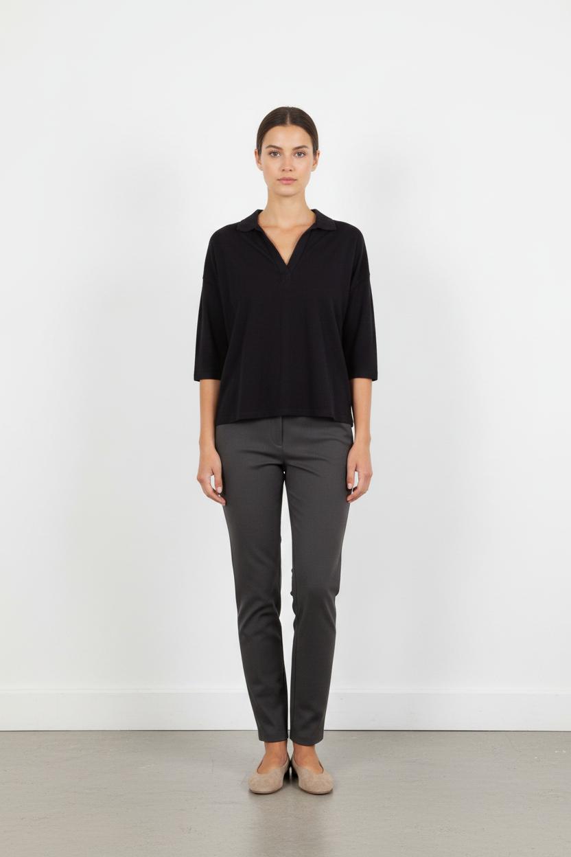 Polo Manche Trois Quarts Bleu - Taille S/36