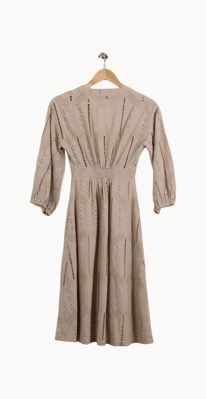 Robe Brodée Beige - Taille S/36 de la marque Opullence | PARAD51393 - Vendu par Paradigme - Image 4