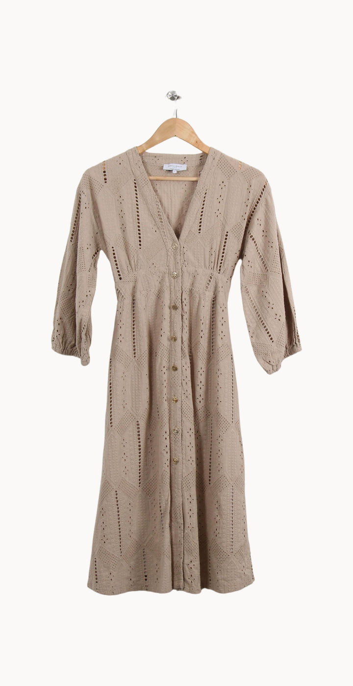 Robe Brodée Beige - Taille S/36 de la marque Opullence | PARAD51393 - Vendu par Paradigme - Image 2