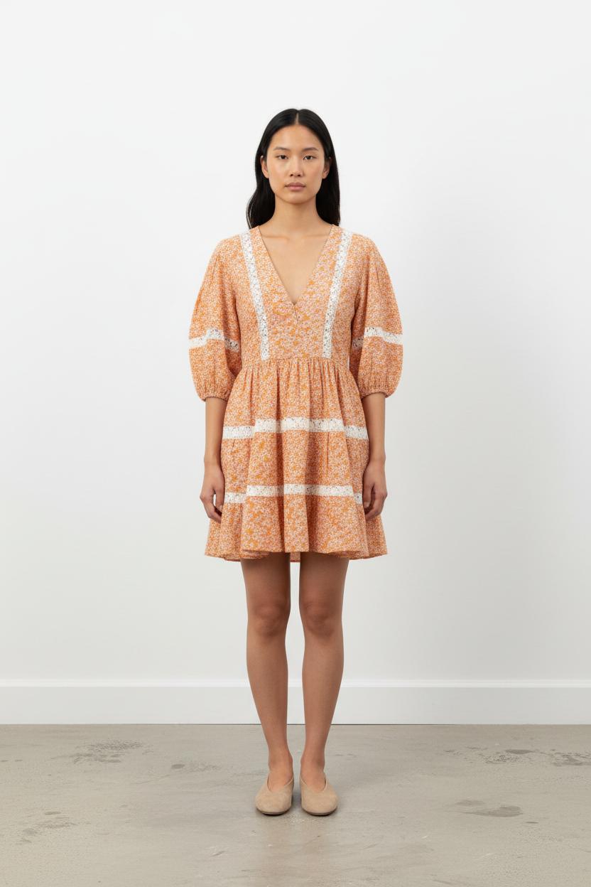 Robe Courte Rose et Blanche - Taille XS/34