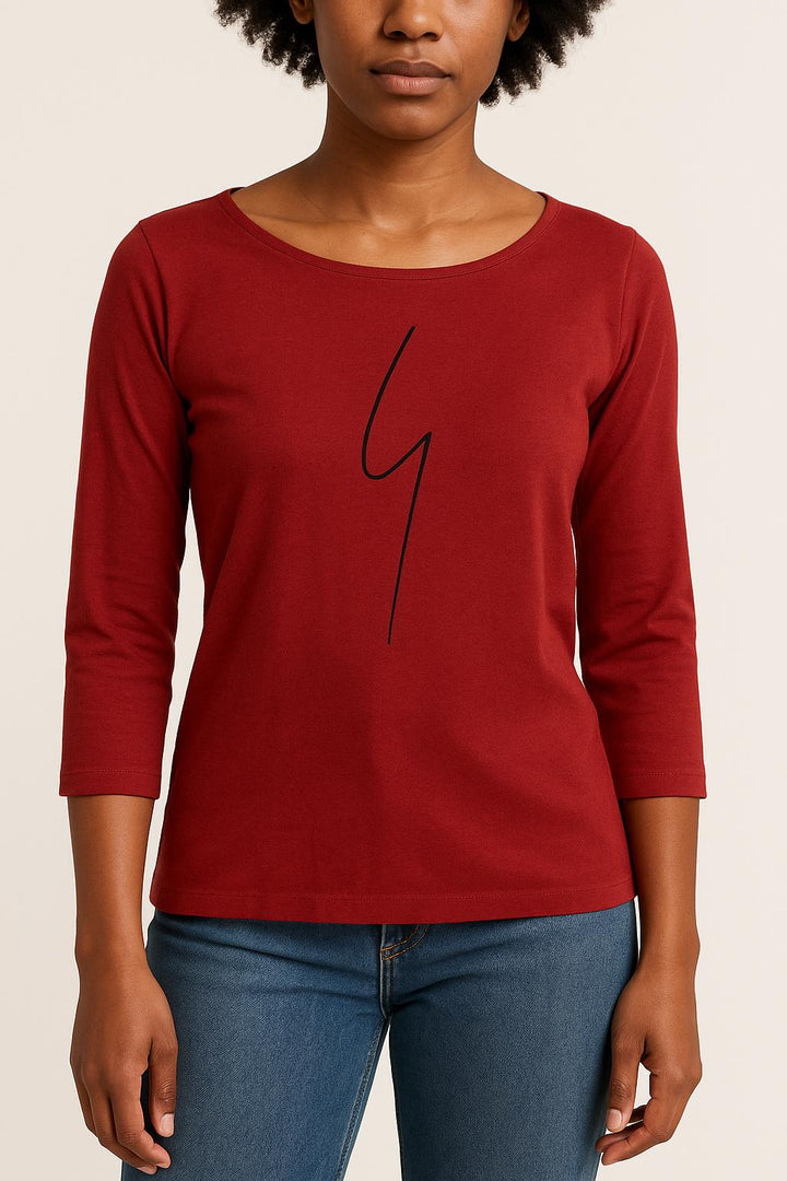 Tee-shirt Bordeaux - Taille M/38 de la marque Agnès b. | PARAD51400 - Vendu par Paradigme - Image 1