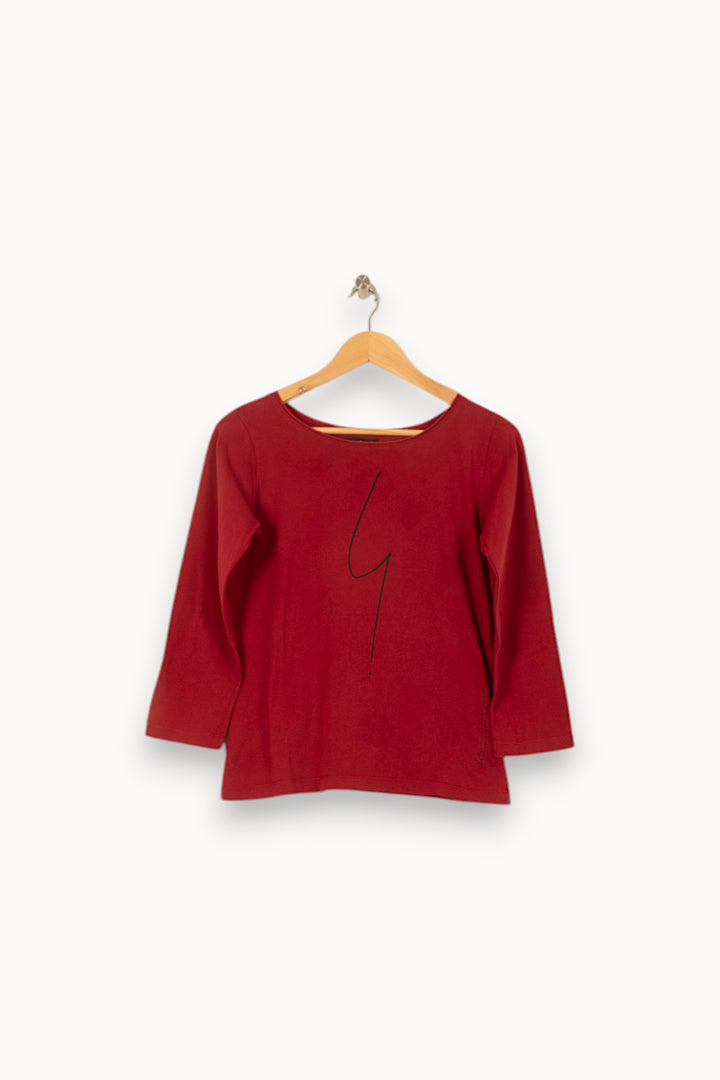 Tee-shirt Bordeaux - Taille M/38 de la marque Agnès b. | PARAD51400 - Vendu par Paradigme - Image 2