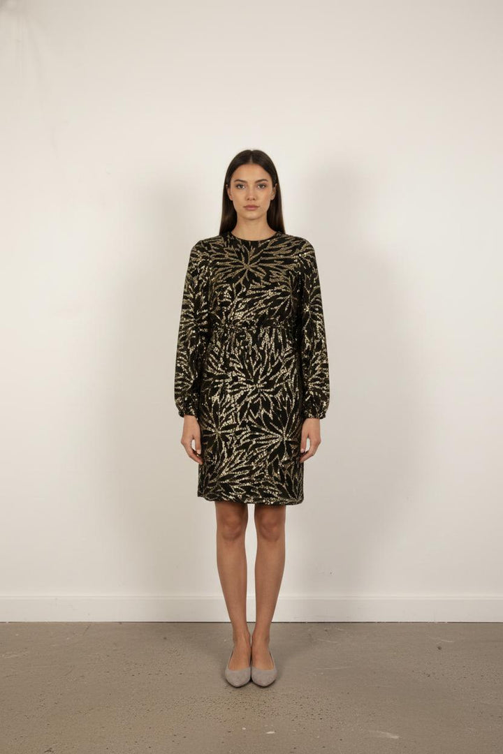 Robe Courte Noire et Dorée - Taille XS/34