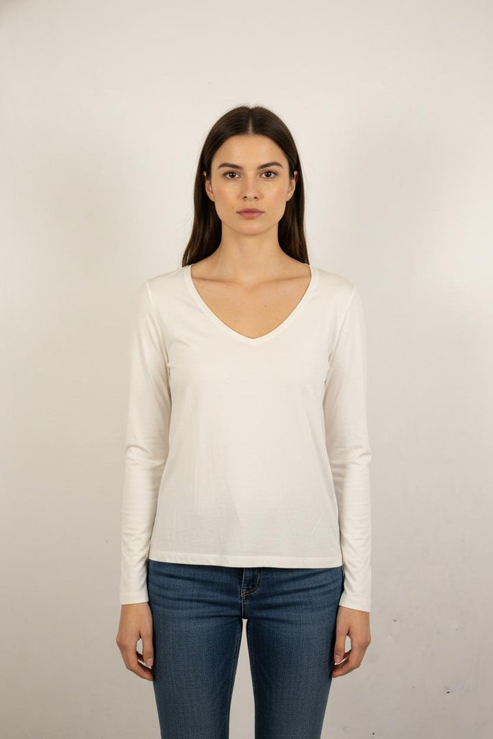 T-shirt Manches Longues Blanc - Taille T.U.