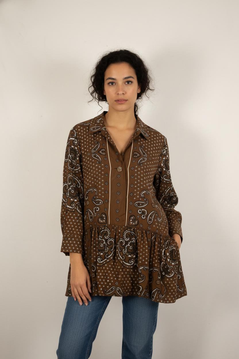 Robe Chemise Marron - Taille L/40