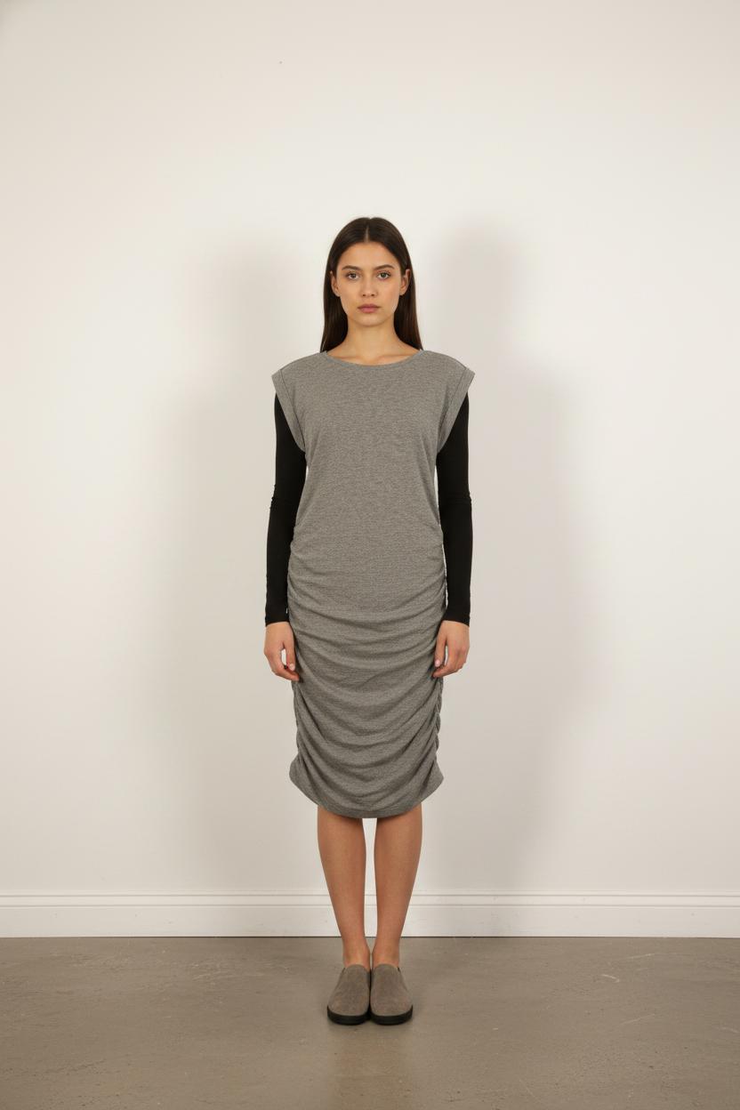 Robe Midi Grise et Noire - Taille XS/34
