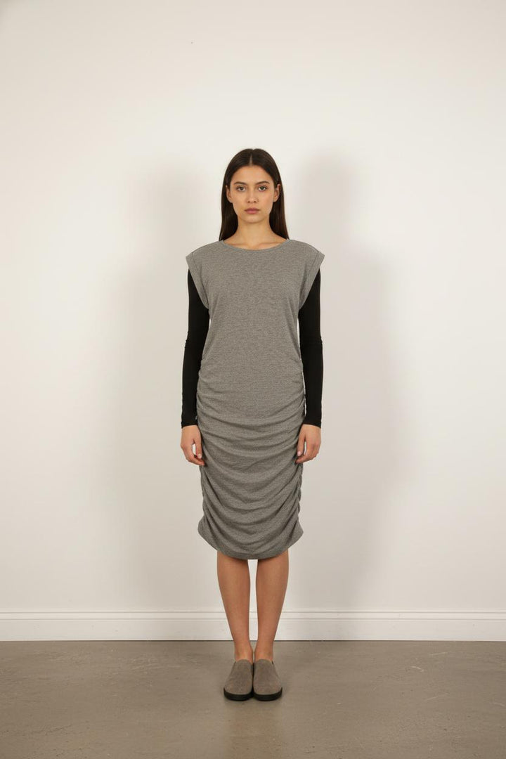 Robe Midi Grise et Noire - Taille XS/34
