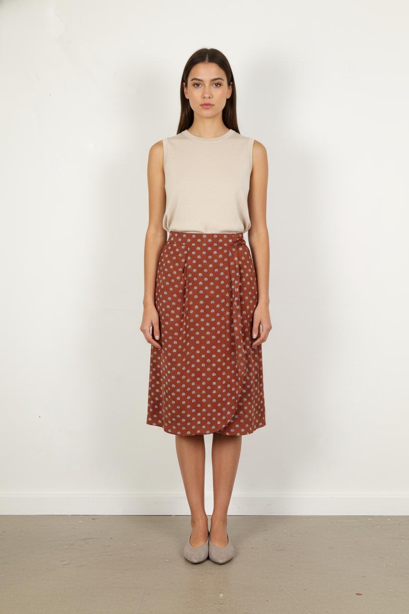 Jupe Midi Marron - Taille XS/34