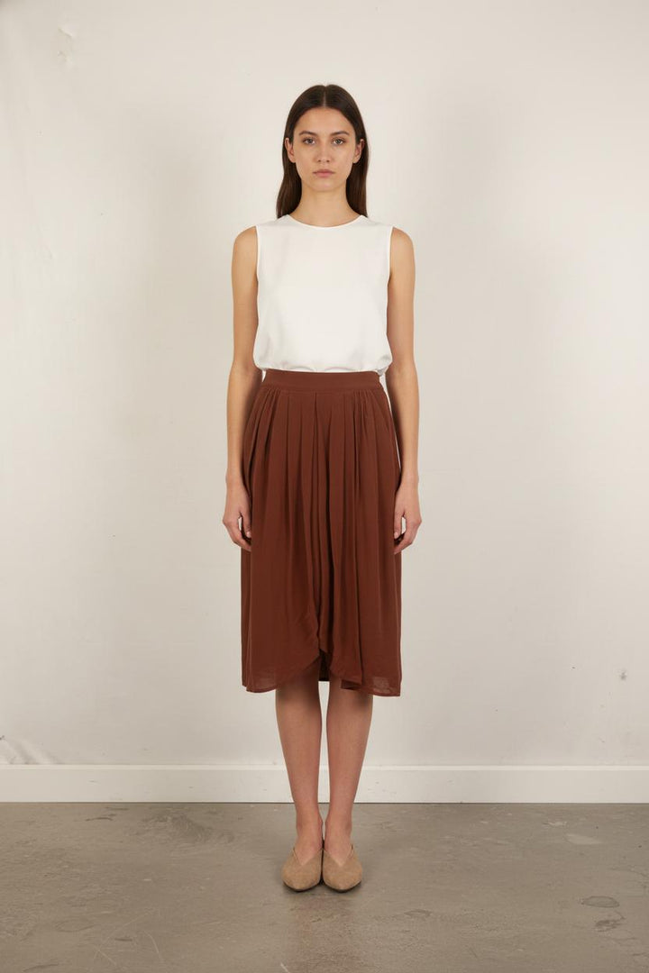 Jupe Plissée Marron - Taille XS/34