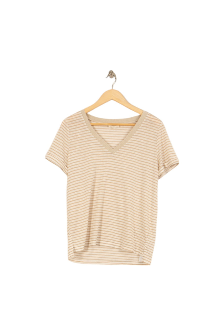 Tee-shirt À Rayures Beige et Blanc - Taille L/40 de la marque Grace & Mila | PARAD51493 - Vendu par Paradigme - Image 5